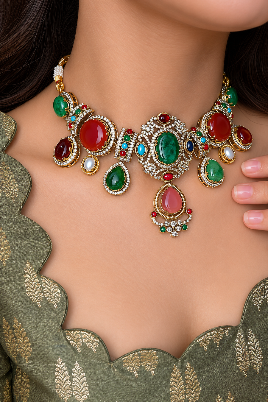 Evara Necklace With Earrings