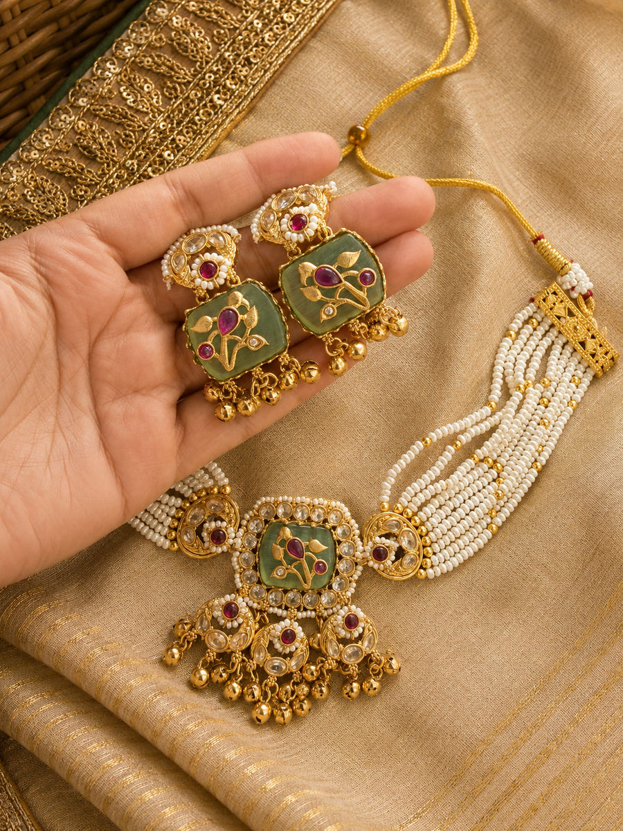 Maharani Pearl Choker Set