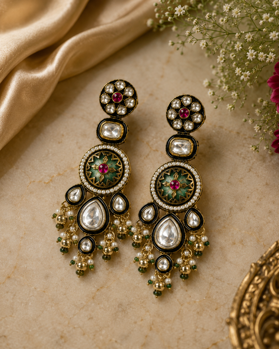 Nushrat Premium Kundan Earrings