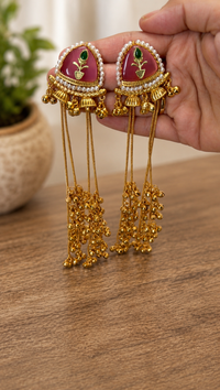 Amber Kashmiri Earrings