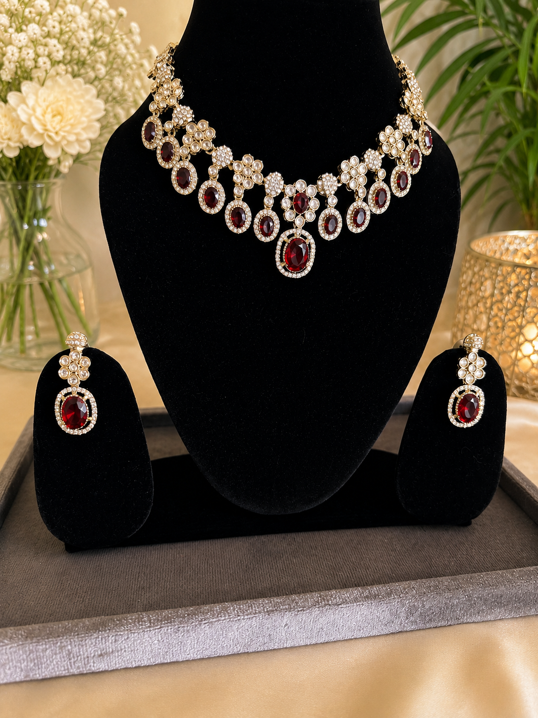 Ruby Charm Indo-Western Necklace
