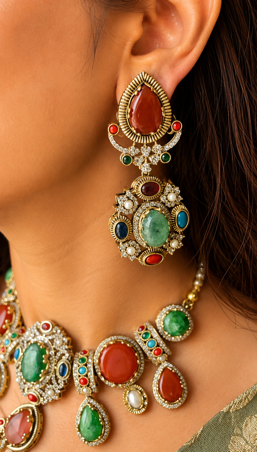 Evara Necklace With Earrings
