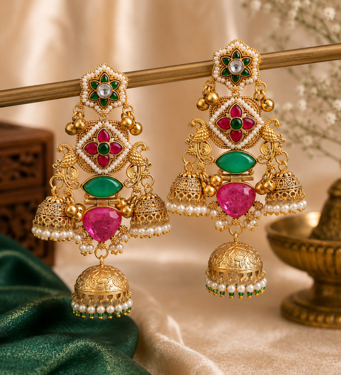 Peacock Jhumkis