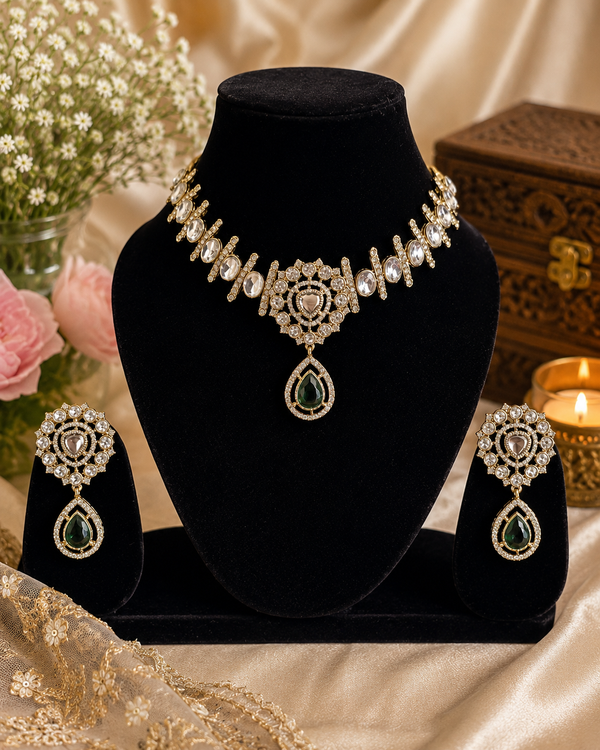 Regal Kundan Green Set