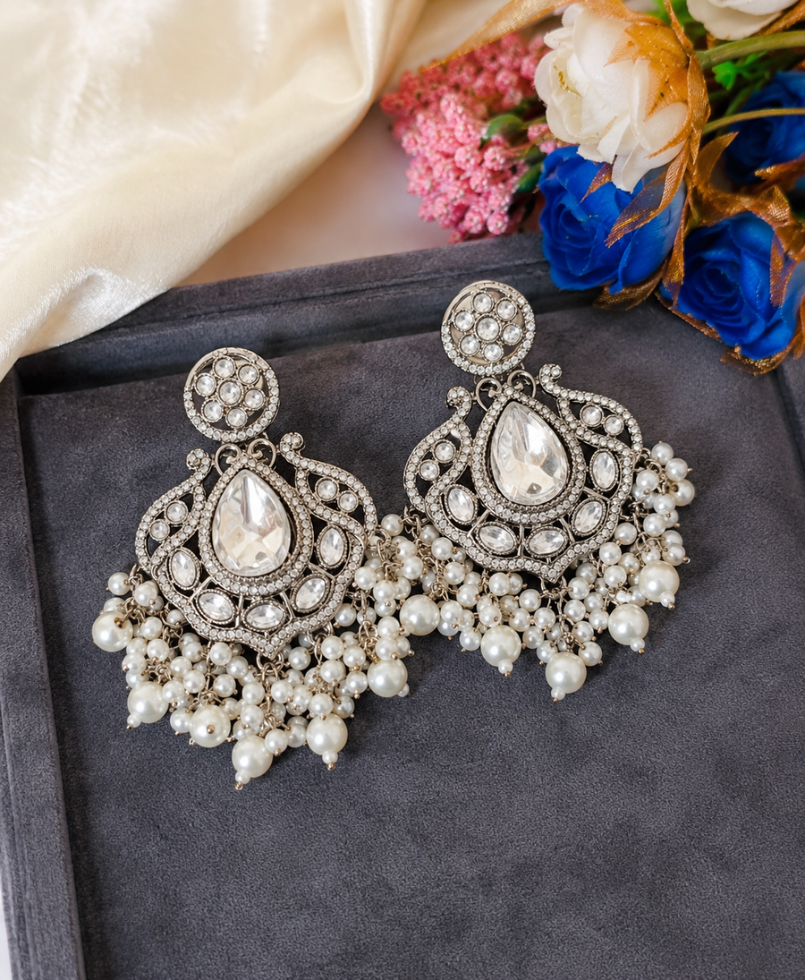 Ivory Neerja Kundan Pearl Danglers