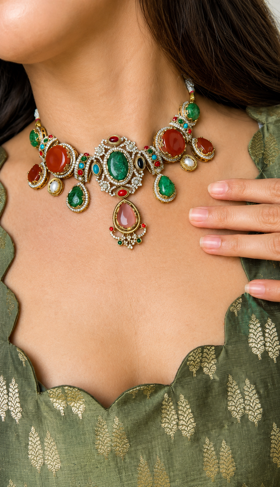 Evara Necklace With Earrings