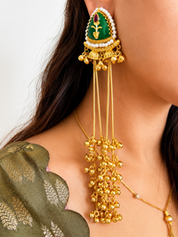 Amber Kashmiri Earrings