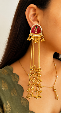 Amber Kashmiri Earrings