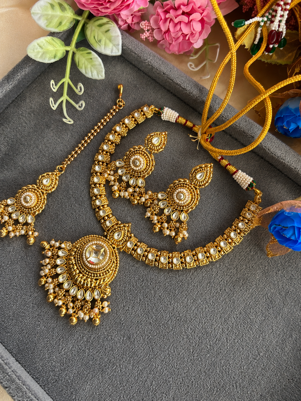 Maharani Pearl Kundan Necklace
